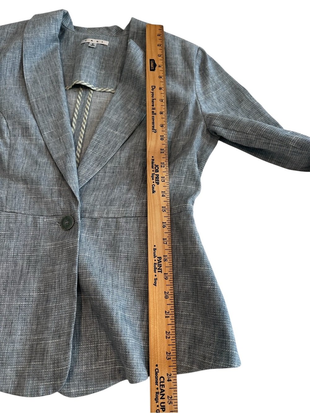 Blue Gray Cabi Beachwalk Textured One-Button Women's Blazer in size 6 - Picture 12 of 15
